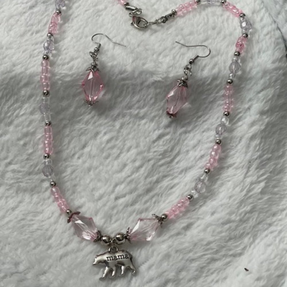 MaMa Bear necklace an earringd
